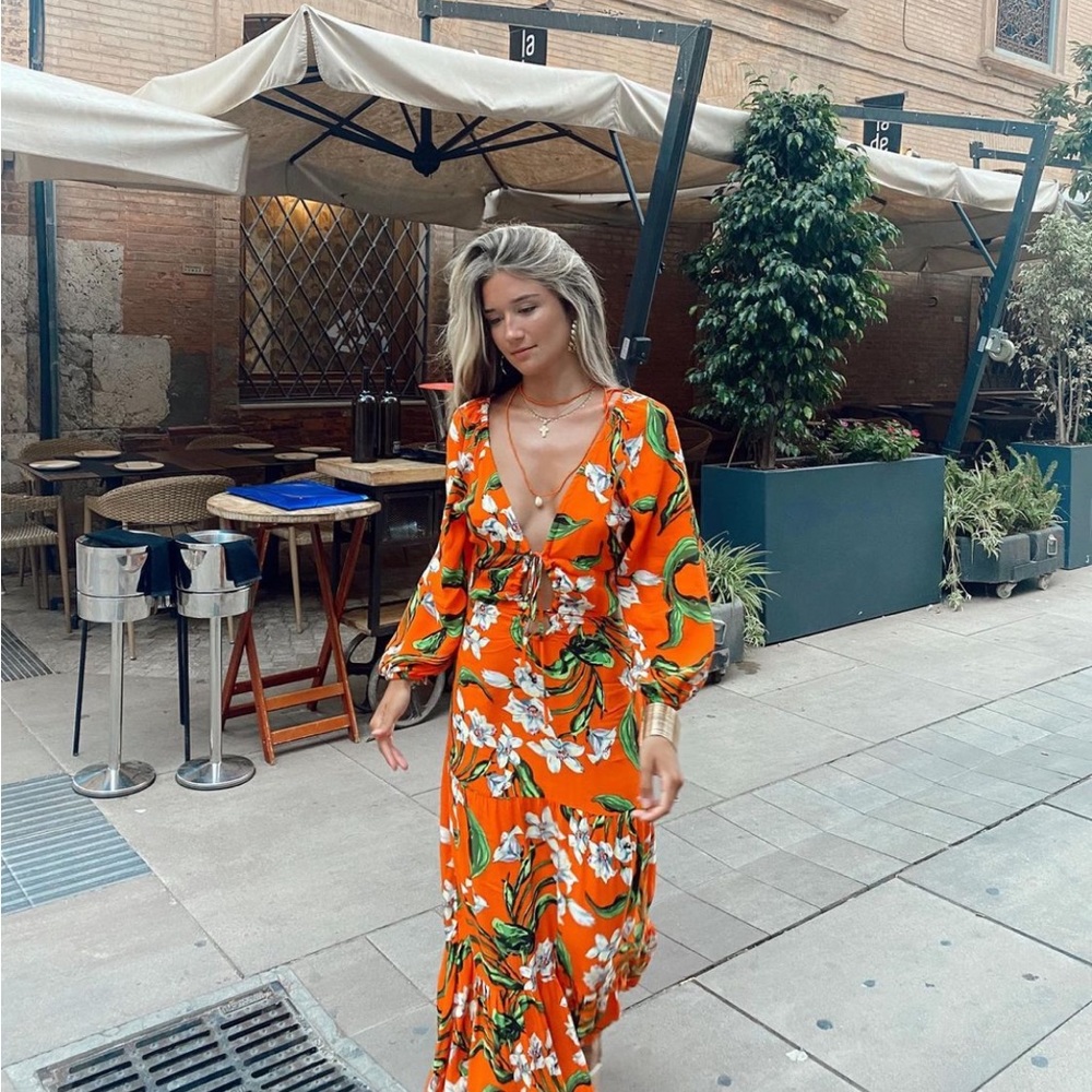 ZARA CUT OUT PRINTED DRESS - Picture 7 of 9